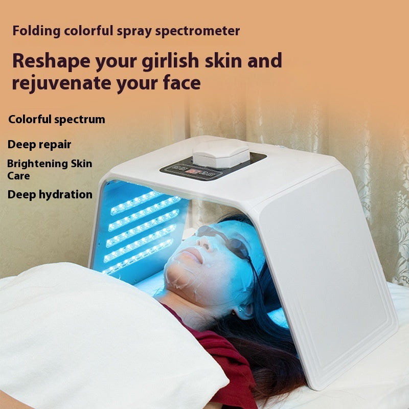 New Red Blue Light Folding Household Photon Beauty Instrument Spray Colorful Infrared Spectrometer Mask Factory