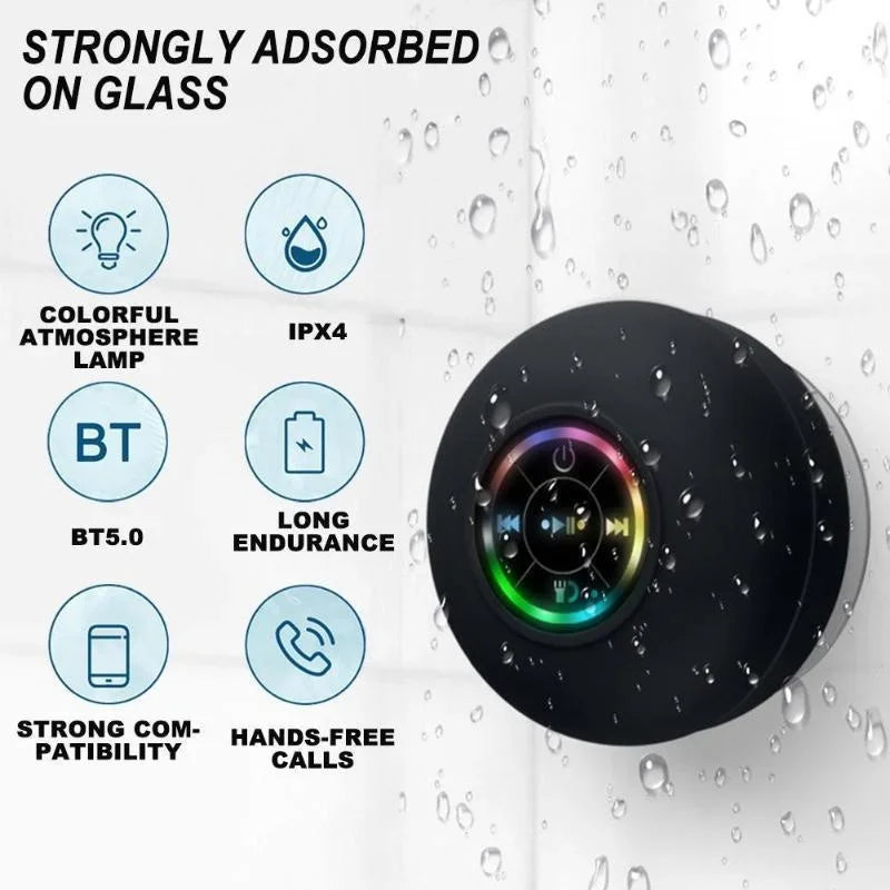 Mini Bluetooth Shower Speaker With Led Light