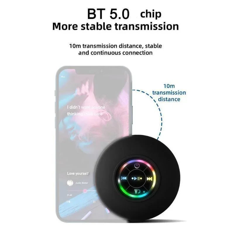 Mini Bluetooth Shower Speaker With Led Light