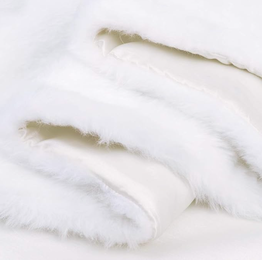 Virago Table Runner 72" x 12", White Table Runner for Dresser, Faux Fur Table Runner, White Fur Table Runner for Dining Table, Coffee Table, Rugs