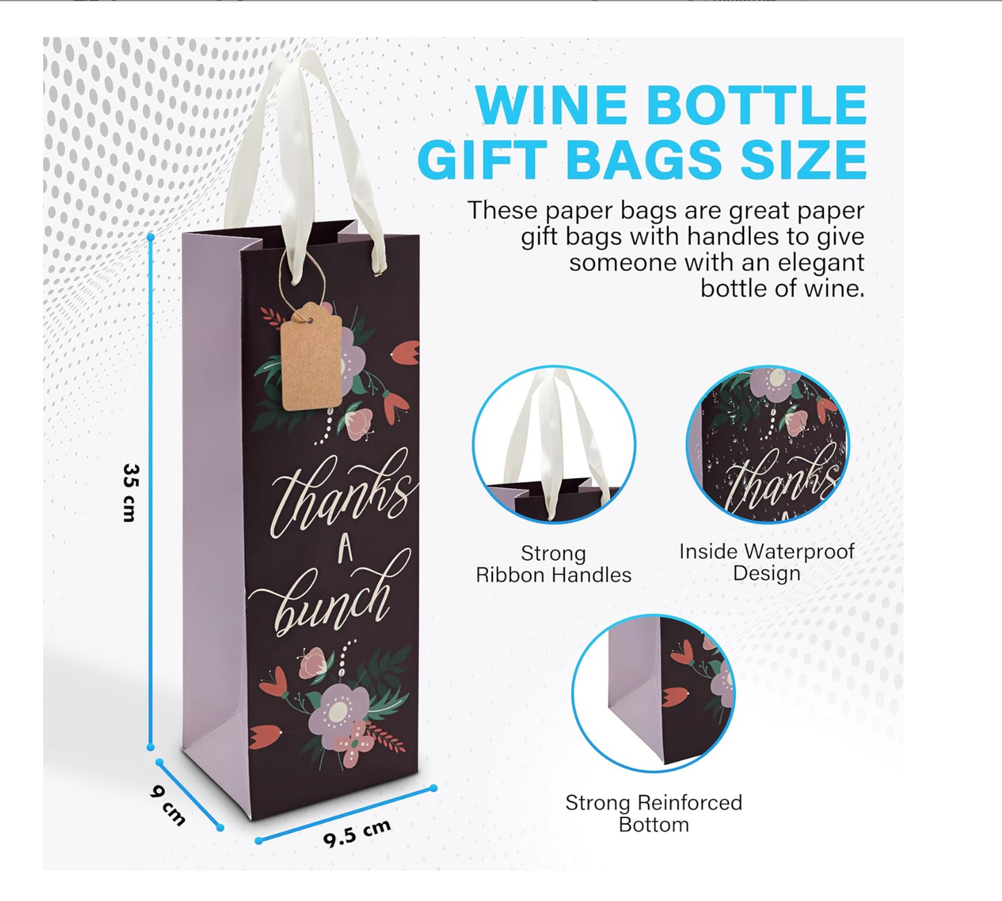 48 Pack Wine Bottle Gift Bags with Handles