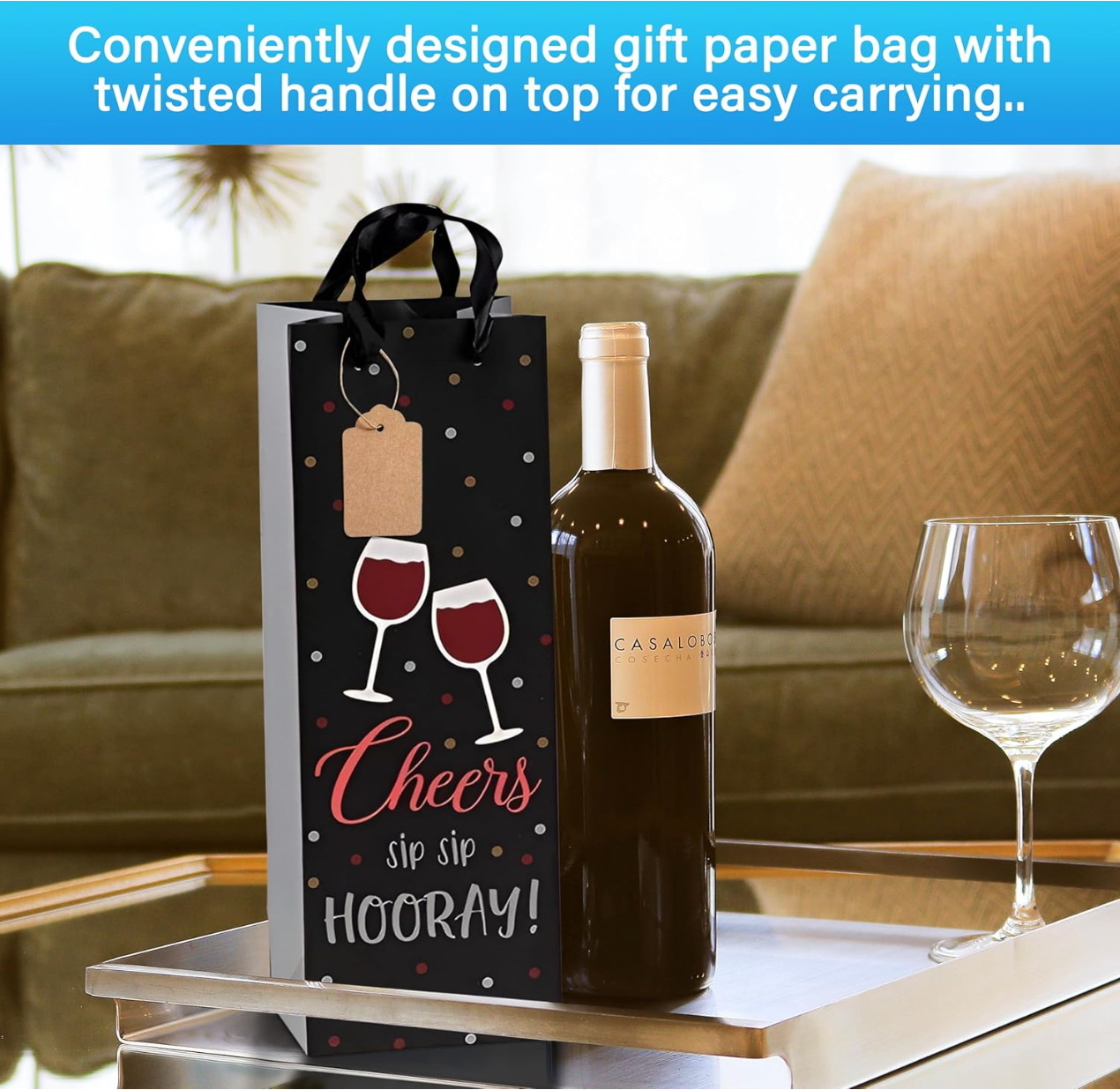 48 Pack Wine Bottle Gift Bags with Handles