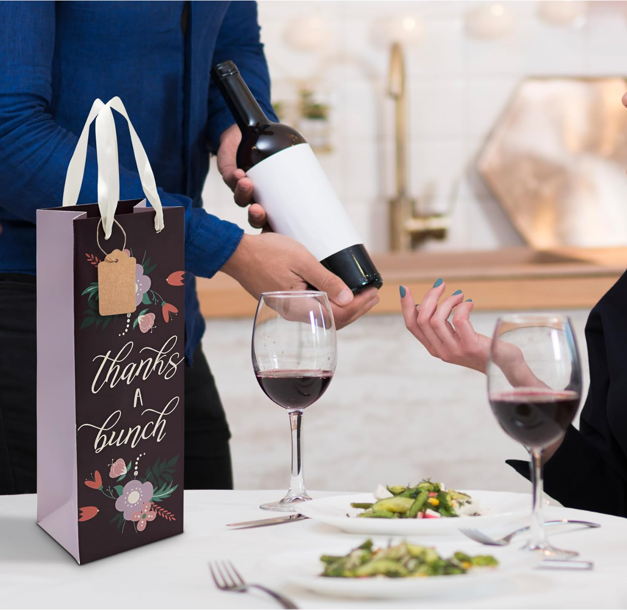48 Pack Wine Bottle Gift Bags with Handles
