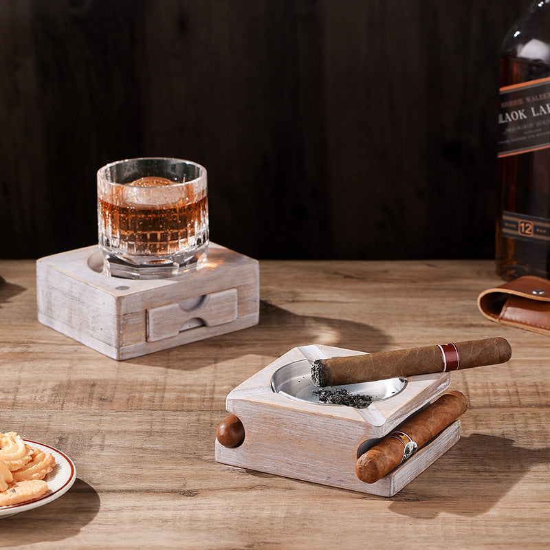 Whisky Cup Holder With Drawer To Store Practical Ashtray