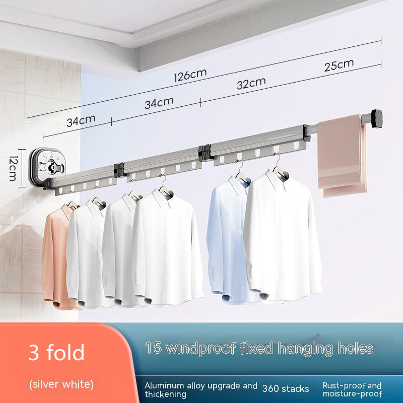 Suction Wall Mount Folding Clothes Drying Rack