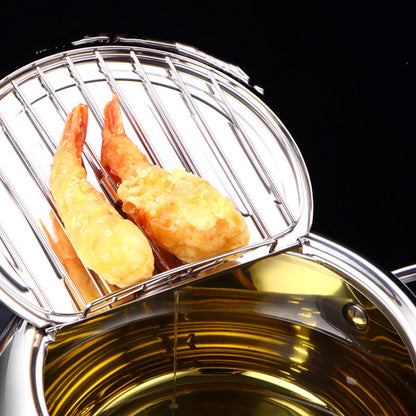 Deep Frying Pot with a Thermometer