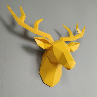 Deer Head Statue Figurines Wall Hanging