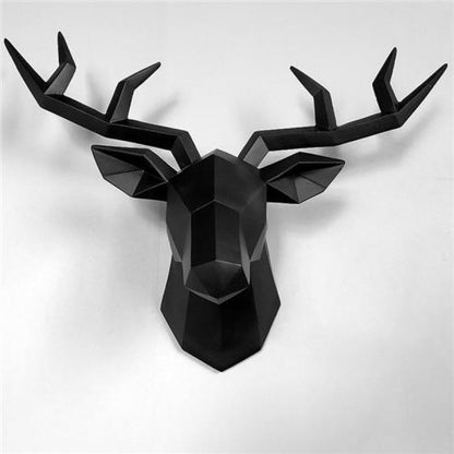 Deer Head Statue Figurines Wall Hanging