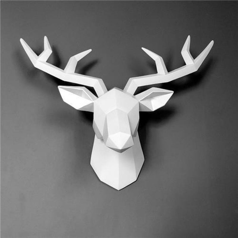 Deer Head Statue Figurines Wall Hanging