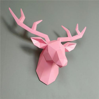 Deer Head Statue Figurines Wall Hanging