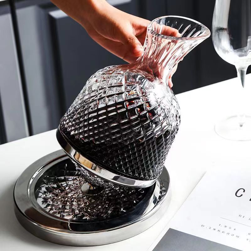 Rotating Crystal Wine Decanter