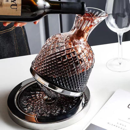 Rotating Crystal Wine Decanter