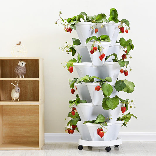 Plastic Stackable Vertical Flower Plant Pot