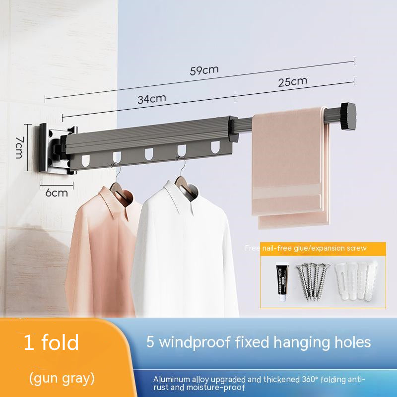 Suction Wall Mount Folding Clothes Drying Rack