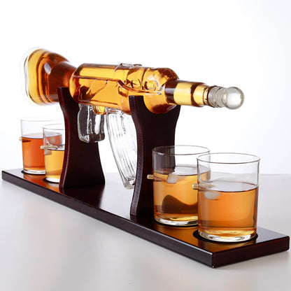 Elegant Gun Modeling Glass Wine Container Glass Wine Set Craft Wine Bottle