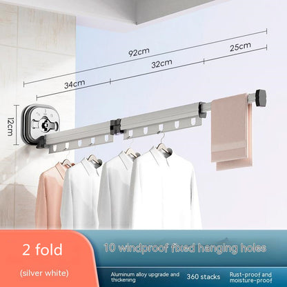 Suction Wall Mount Folding Clothes Drying Rack