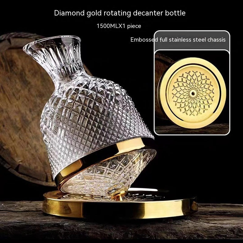 Rotating Crystal Wine Decanter