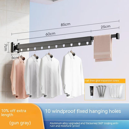 Suction Wall Mount Folding Clothes Drying Rack