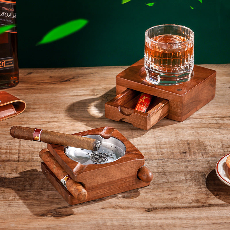 Whisky Cup Holder With Drawer To Store Practical Ashtray