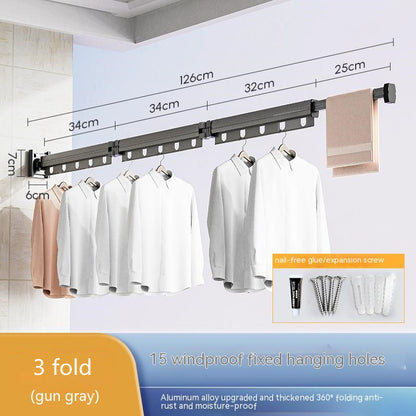 Suction Wall Mount Folding Clothes Drying Rack