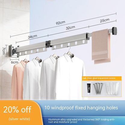 Suction Wall Mount Folding Clothes Drying Rack