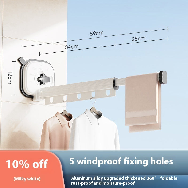 Suction Wall Mount Folding Clothes Drying Rack