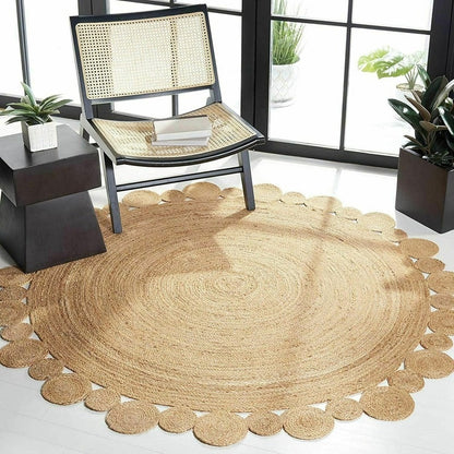 Nordic Hand-Woven Round Jute Carpet