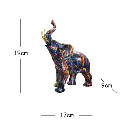 Creative Graffiti Elephant Figurine