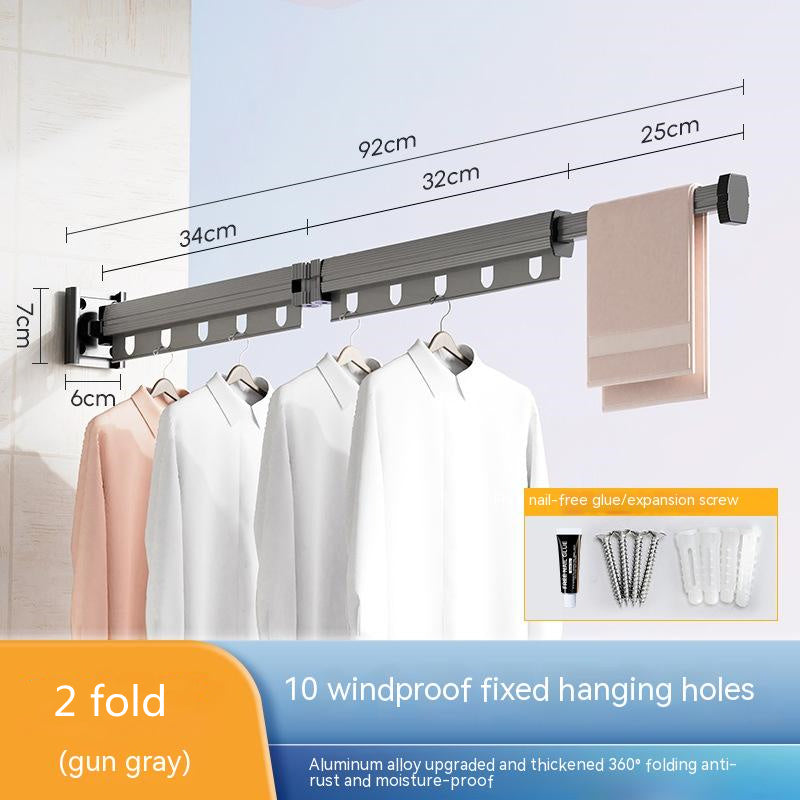 Suction Wall Mount Folding Clothes Drying Rack