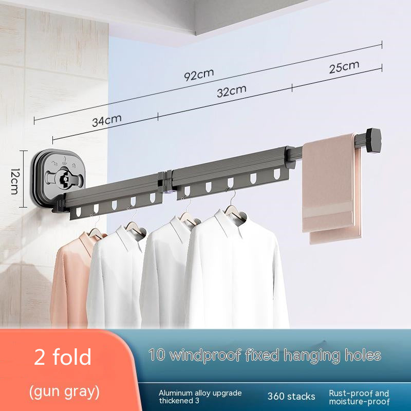 Suction Wall Mount Folding Clothes Drying Rack