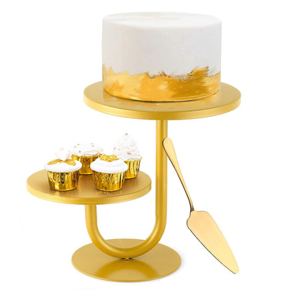 Virago 2 Tier Gold Cake Stand