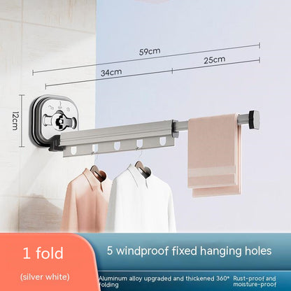 Suction Wall Mount Folding Clothes Drying Rack