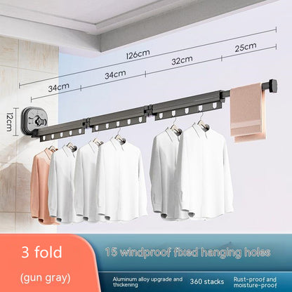 Suction Wall Mount Folding Clothes Drying Rack