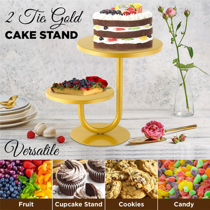 Virago 2 Tier Gold Cake Stand