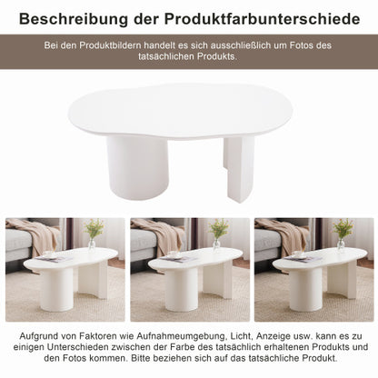 White Wooden Painted Coffee Table Abstract Cloud Shaped,Irregular White Coffee Table, Tea Table End Table, Modern Coffee Table, For Living Room Furniture, Easy Assembly