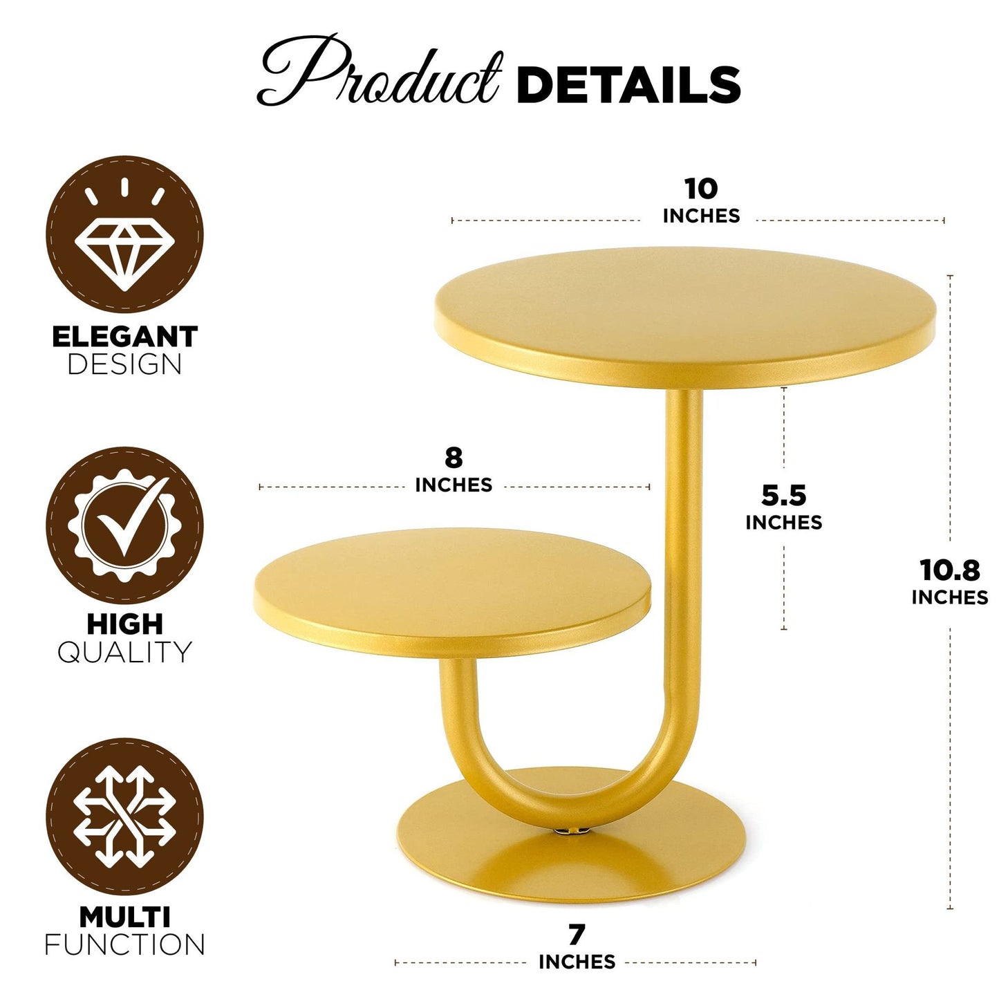 Virago 2 Tier Gold Cake Stand