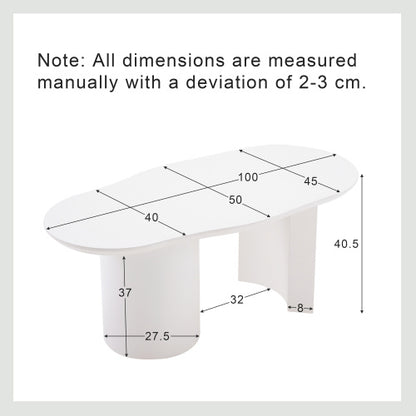 White Wooden Painted Coffee Table Abstract Cloud Shaped,Irregular White Coffee Table, Tea Table End Table, Modern Coffee Table, For Living Room Furniture, Easy Assembly
